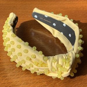 Lele Sadoughi woven lemon beaded headband.